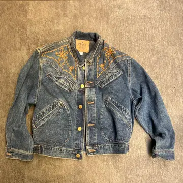EDWIN 에드윈 꽃무늬 자수 데님 자켓 M 사이즈