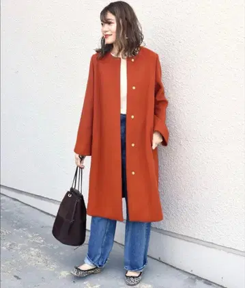 SHIPS 오렌지 노카라 코트