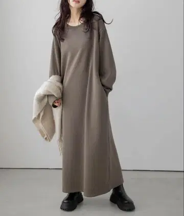 속기모 맨투맨 롱 원피스