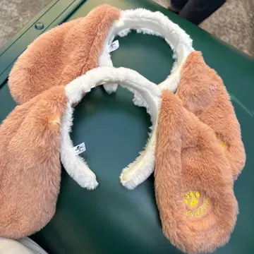 베이지 스누피 머리띠 2개 세트