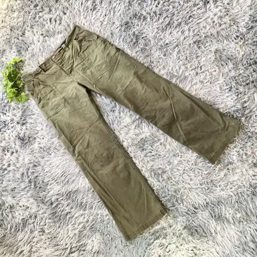 AIGLE [ XL ] 올리브 그린 스트레이트 치노 팬츠 실용파