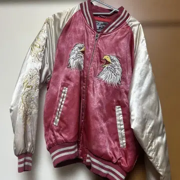 빨간색 실버 스카잔 독수리 자수 일본