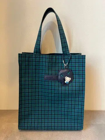 familiar 파미리아 토트백 파랑 깅엄 체크 체크 대