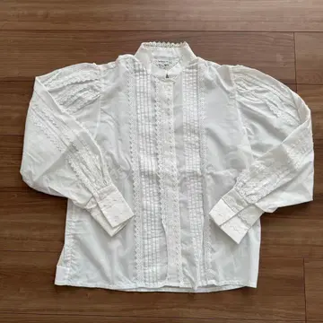 코튼 레이스 블라우스 셔츠 빈티지