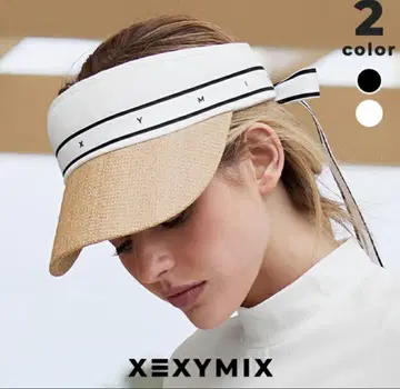[ 새상품 ] xexymix 골프 선바이저/라탄풍 리본 바이저