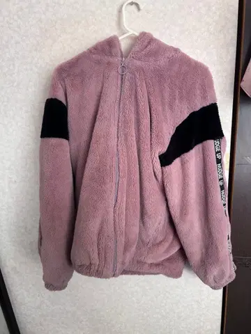 NUDGE 플리스 자켓 후드 부착 핑크