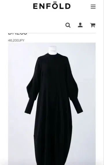 새상품급 엔폴드 원피스 비대칭 드레스 블랙 38