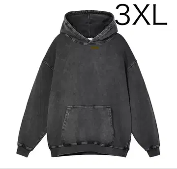 5-76 미사용 새상품 다크 그레이 3XL 오버 사이즈 후드티