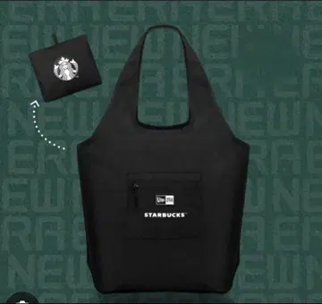 STARBUCKS 블랙 에코백 수납 파우치 포함