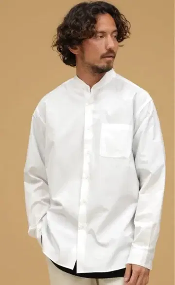 NANO UNIVERSE THOMAS MASON 밴드 카라 셔츠