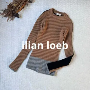 ilian loeb 이리안 로브 배색 리브 니트 니트 긴팔 일본제