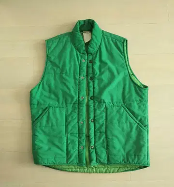 80s Canpenter 그린 다운 베스트 아웃도어
