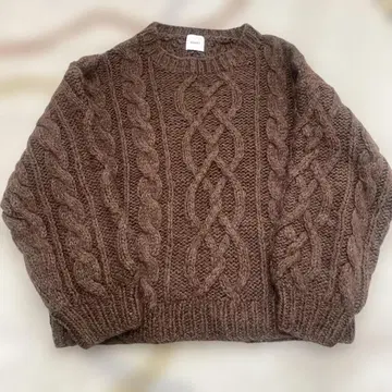 Ameri VINTAGE 브라운 케이블 니트 스웨터