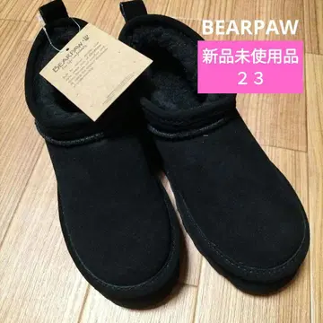 미사용 새상품 BEARPAW 블랙 통굽 어그 부츠 23 숏