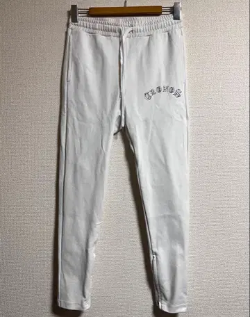 CRONOS 블랙 레터 로고 스웨트 롱팬츠