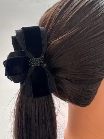 벨로아 리본 바나나 클립 포멀 벨벳 리본 클립 목마 리본