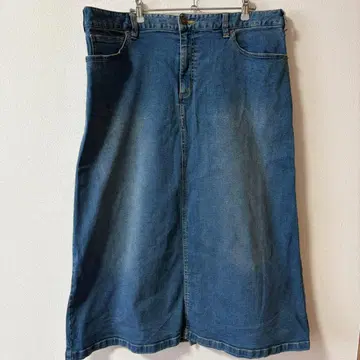 데님 롱 스커트 백 포켓 부착 스마일랜드 빅 사이즈