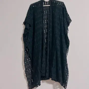 블랙 레이스 가디건 오부 소매