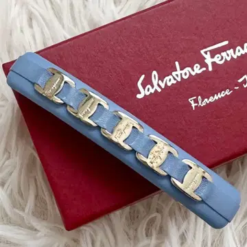 살바토레 페라가모 미니 바레타 헤어 액세서리 블루 계열 골드