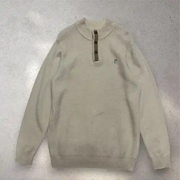 00s Y2K 헨리넥 절개 니트 | 조용히 세련된 베이지