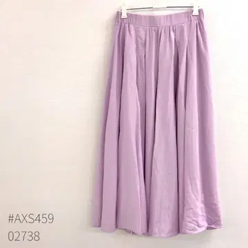 새상품급 퍼리 리오셀 턱 개더 롱 플레어 스커트 라이트 퍼플 F