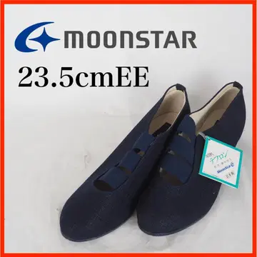 O7195*새상품*MOONSTAR*펌프스*23.5cmEE*발수*네이비