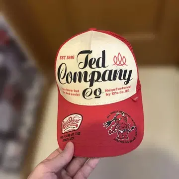 Ted Company 메쉬 캡 빨간색/화이트