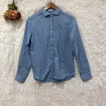 뉴요커 코튼 스탠다드 셔츠 [ L ] 긴팔 심플 스카이블루