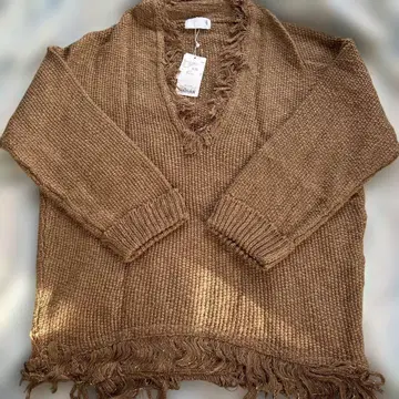 KBF V넥 브라운 니트