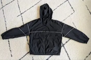 블랙 후드 부착 나일론 자켓