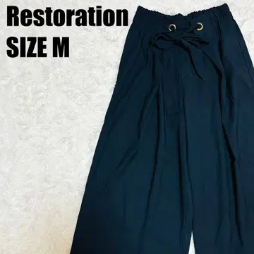 레스트레이션 네이비 가우초 팬츠 M 사이즈 허리밴딩 [ 243 ]