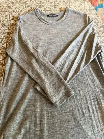 미즈이로 인드 크루넥 울 원피스 그레이