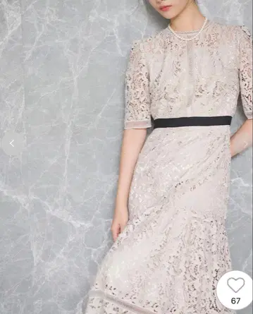 CELFORD 셀포드 레이스 원피스 핑크 베이지 36