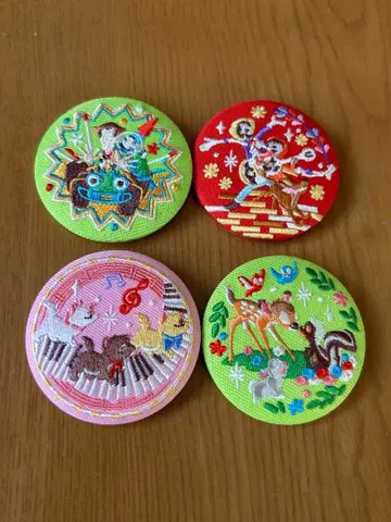 디즈니 자수 캔뱃지 4개 세트