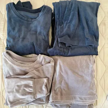 유니클로 울트라 스트레치 스무스 세트 네이비 핑크 XS