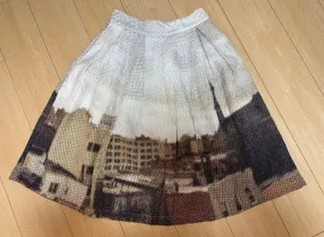 아이엠아이 프린트 스커트 무릎 기장