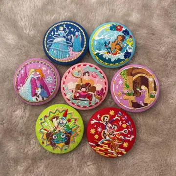 디즈니 자수 캔뱃지 7개 세트