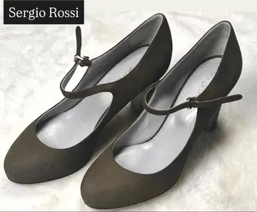 컨디션 최상 세르지오로시 펌프스 모스그레이 22.5 스웨이드 스트랩 포함