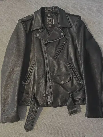 Schott Bros. 블랙 가죽 라이더 자켓