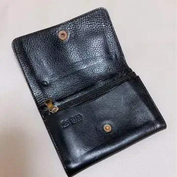 일비종떼 가죽 접이식 지갑 블랙