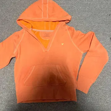 American Eagle 오렌지 V넥 후드티 구제 의류 Y2K