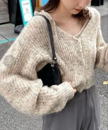 니트 가디건 베이지