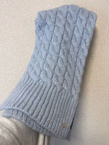 케이트 스페이드 케이블 짜임 니트 머플러 라이트 블루