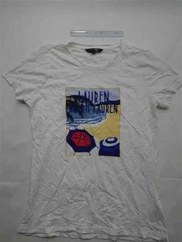 로렌 랄프 로렌 비치 프린트 T셔츠 XS 여성용