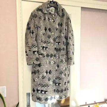 [ 새상품급 ] t.b 센소유니코 기모 모코모코 올 패턴 코트 38