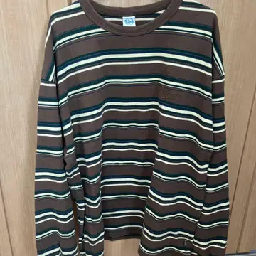 Keboz 브라운 계열 스트라이프 긴팔 티셔츠 L