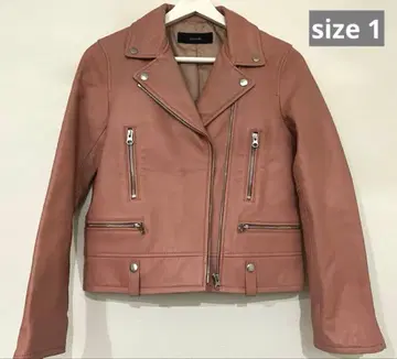 allureville 핑크 가죽 라이더 자켓 size 1