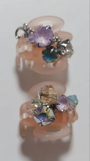 새상품급 컴플렉스 비즈 핑크 스와로브스키 휘핑 클립