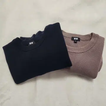 [ UNIQLO ] 워셔블 밀라노 리브 크루넥 스웨터 2벌 세트