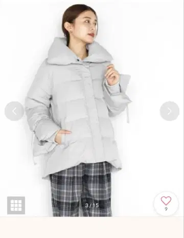 빅 칼라 패디드 다운 코트 L